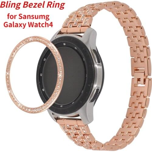 Diamond Bezel Ring for Samsung Galaxy Watch 4 Classic 46 42mm Bling Protection Cover Case Metal Bumper Case