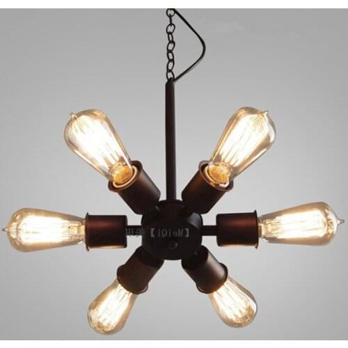 Loft American Vintage Black Iron Industrial Wind Pendant Light Study Restaurant Bar Cafe Living Room Lamps luminaria