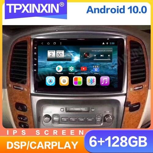 Android 10 For Lexus LX470 2004-2006 LC100 2003-2007 Car Radio Multimedia Video Recorder Player Navigation HeadUnit GPS 2din DVD