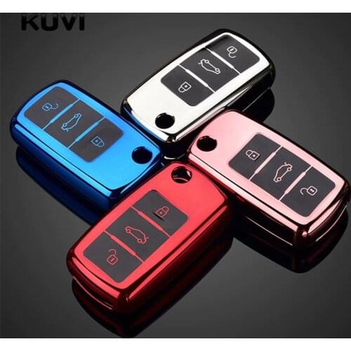 Car Key case for VW Golf Bora Jetta POLO GOLF Passat Skoda octevia A5 Fabia seat Leon key cover keychain keyring