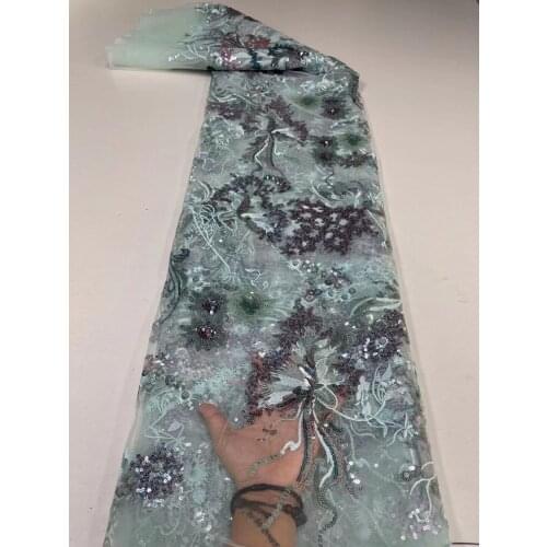 French sequins lace fabric 2021 high quality embroidery african net laces nigerian tulle fabrics 5 yards/piece for sewing