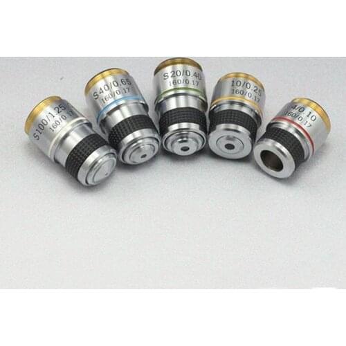 4X 10X 20X 40X 100X Microscope Achromatic Objective Lenses Set for Biological Microscope Wholesale