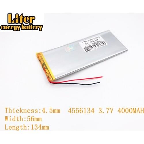 4556134 3.7v 4000mah lithium polymer battery FOR 3.7v 4000mah 4556134 PLUG Tablet PC rechargeable battery