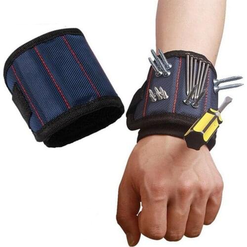 Magnetic Wristband Portable Strong Magnet Electrician Wrist Tool Belt Screws Nails Drill Bits Storage Bracelet For Repair Tool