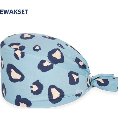 Fashion leopard print Scrubs hat accesorios medicos scrub caps Health service Workers cap nurse accessories surgery cap women