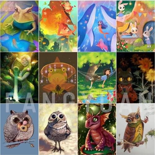 Cartoon Animals Diamond Embroidery Rhinestones Pationg Full Square Round Drill Mosaic Cross Stitch Kits Wall Art Kids Gift