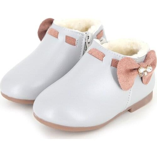 Autumn Winter New warm girl boots Little Baby Girls ankle boot for girls leather shoes kid snow boot 1T 2T 3T 4T 5T 6T 7T