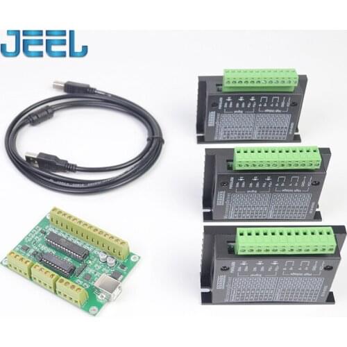 GRBL Engraving Machine Control Board+Three TB6600 Driver, Three-axis Motion Controller for CNC Engraving Machine