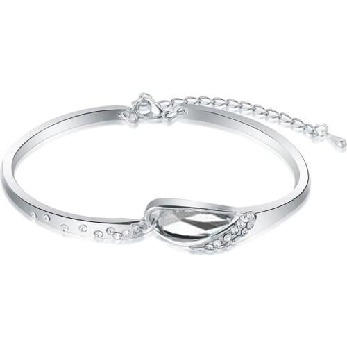 QiLeSen Fine jewelry 925 sterling silver explosion glass shoes white crystal bracelet yw006