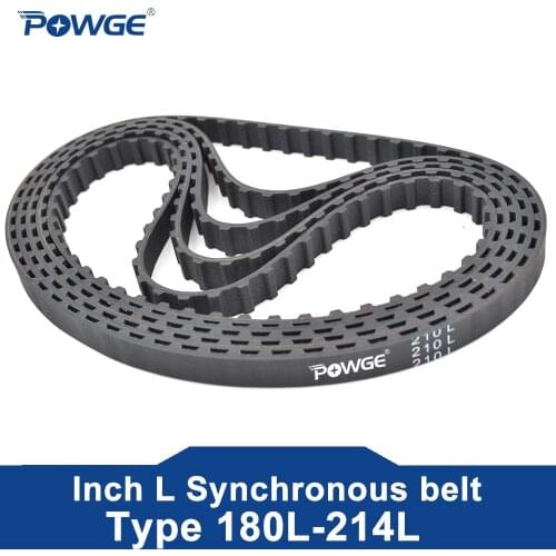 POWGE Trapezoid L Timing belt C=165/169/173/177/180 Width 050/12.7mm 075/19.1mm 25.4mm Synchronous Belt 165L 169L 173L 177L 180L
