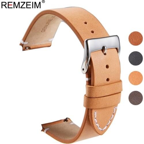 Calfskin Leather Watchband Quick Release Watch Band Wrist Strap 18mm 20mm 22mm 24mm Smart Watch Strap Watches Accessories