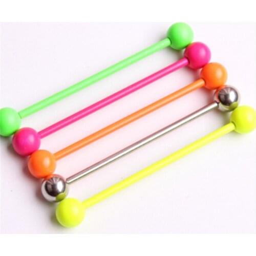 1PCS New Style Candy colors Acrylic Ear Bone Nail Women Men Earring Body Piercing Ear expander Nipple Stud Fashion Body Jewelry