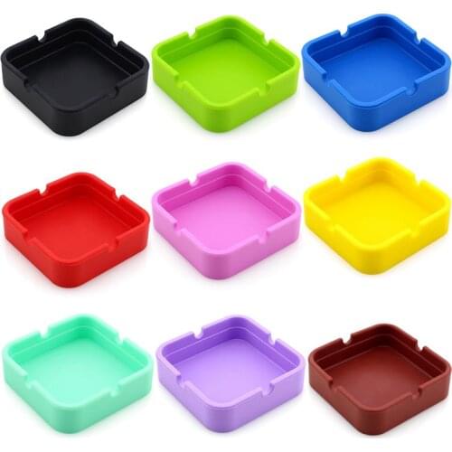 Silicone Square Ashtray Cigarette Smoke Smoking Ash Tray Stackable Home Smoking Accessories Ashtrays Household Merchandises