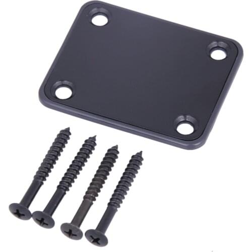Guitar Neck Plate Durable Replacement 2 Colors Metal Neck Plate with Screws Guitar Neckplate for Jazz Bass Guitar