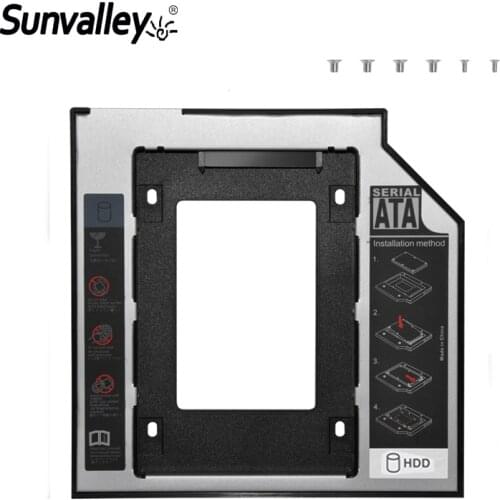 Sunvalley New 12.7mm Universal 2nd HDD Caddy 2.5" SSD HDD Case SATA 3.0 For Notebook Hard Drive