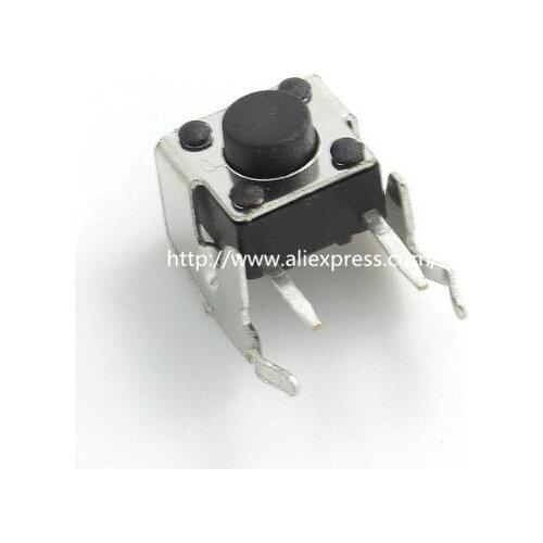 1000pcs/lot Tact Switch 6x6x5 mm right angle through hole 4 pins tactile light push button switches Rohs Reach