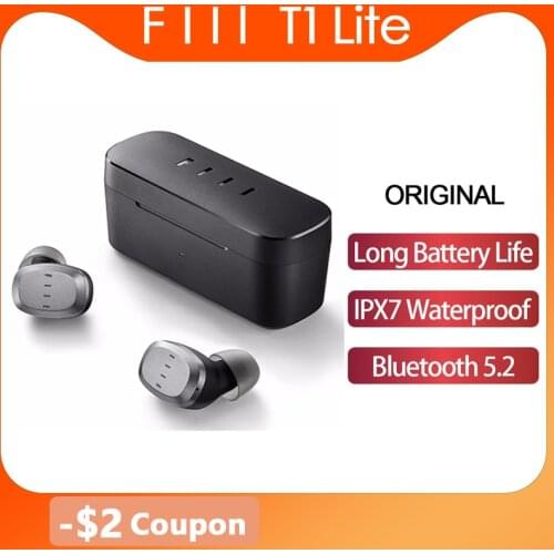 Original FIIL T1 Lite TWS Bluetooth 5.2 Earbuds True Wireless Earphones Long Battery Life ENC HiFi IPX7 Waterproof with Mic