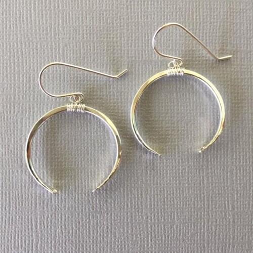 Hammered Moon Earrings Handmade 925 Silver Jewelry Gold Filled Largos Boho Brincos Vintage Pendientes Earrings For Women