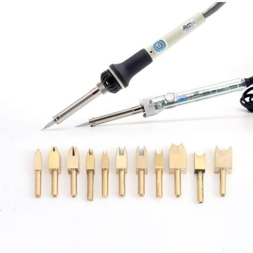 1-6-11Pcs/Set Lether Edging Tool Brass Scalding DIY Manual Leather Goods Ironing Tools Electric Iron Adjustable Temperature NEW