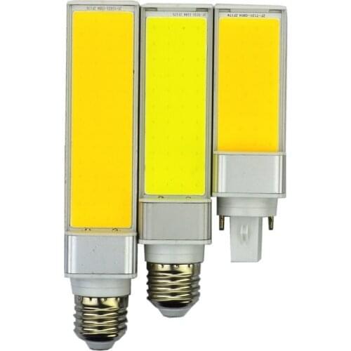 1pcs/lot Horizontal Plug Lamp LED Bulb 10W 12W 15W COB LED E27 G24 G23 COB Corn Light Lamp Warm White AC85V-265V Side lighting