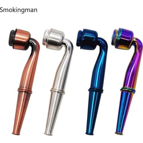 1PCs New Metal Alloy Smoking Herb Pipe 95MM Metal Bowl Pipe Detachable Tobacco Pipe Colorful Smoking Tobacco Pipe Accessories