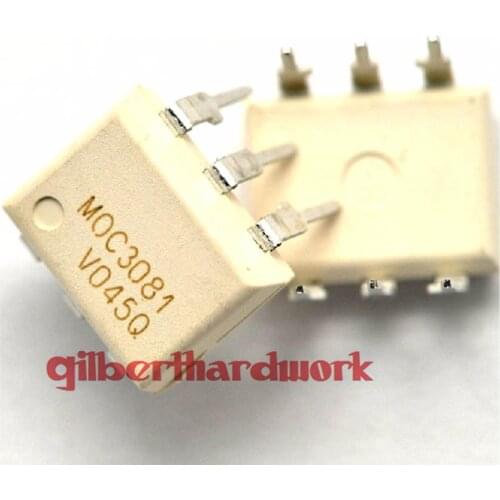 10Pcs Optoisolator Transistor Moc3081 Scr Output Dip-6