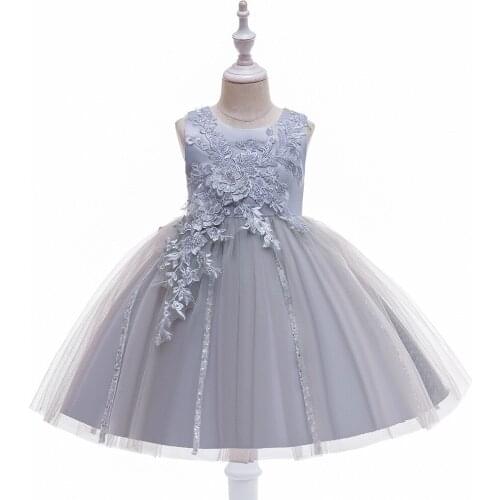 2021 Vintage Flower Girls' Dresses Kids Toddler Clothes Lace Tutu A-Line Lace Appliques Birthday Party Dress in Stock
