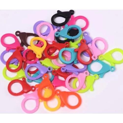 25mm Multi-Colors Mixed Plastic Snap Lobster Clasp Hooks For DIY Jewelry Making Bracelet Necklace Crafts Connector Accessories