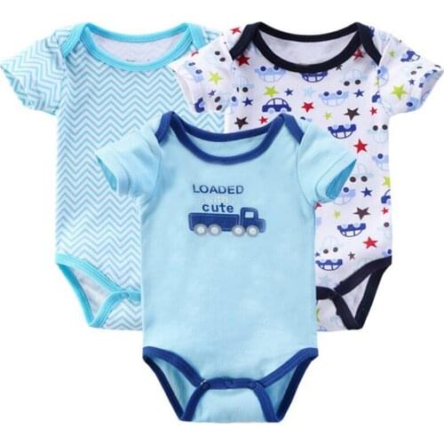3pcs/lot Baby Rompers Kids Jumpsuit Baby Boy Romper Newborn Summer Girl Infant Clothing Set Short Sleeve Ropa Bebe Girls Clothes