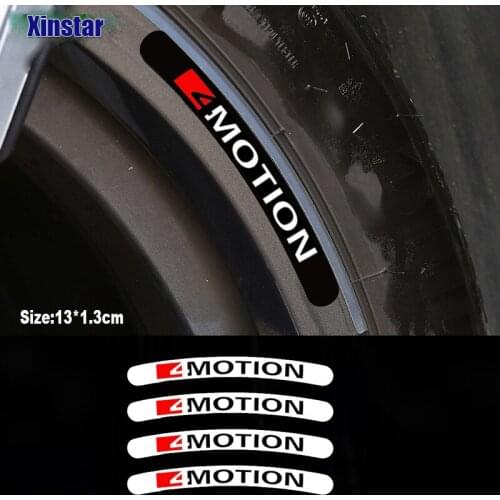 4pcs 4Motion Car Wheel Sticker For Volkswagen T-ROC Teramont GOLF Touran PASSAT Toureg PHIDEON Multivan POLO Touareg Tiguan