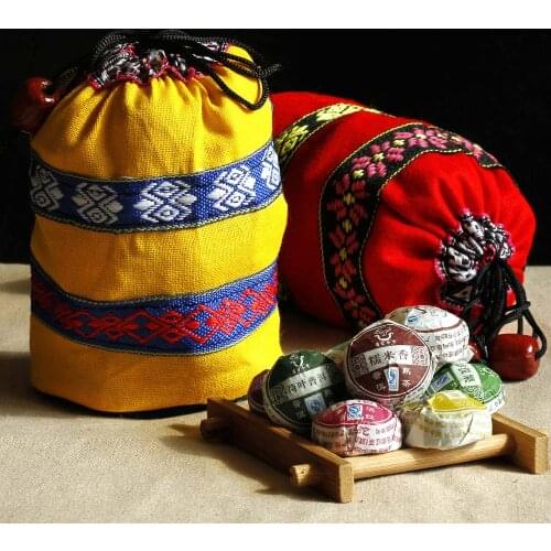 50pcs 8 Different Flavors Mini Yunnan Pu-erh Tea Chinese Pu-erh Tea Chai with Gift Bag