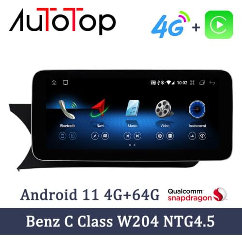 AUTOTOP Car Stereo Mercedes Benz W204 C Class Android For Benz C-class W204 S204 C220 2011 2012 2013 2014 NTG 4.5 Car Multimedia