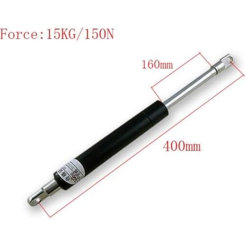 Free shipping 15KG/33lb Force 400mm Hole Distance 160mm Stroke Auto Gas Spring Hood Lift Support for Furniture Door Auto M8 Hole