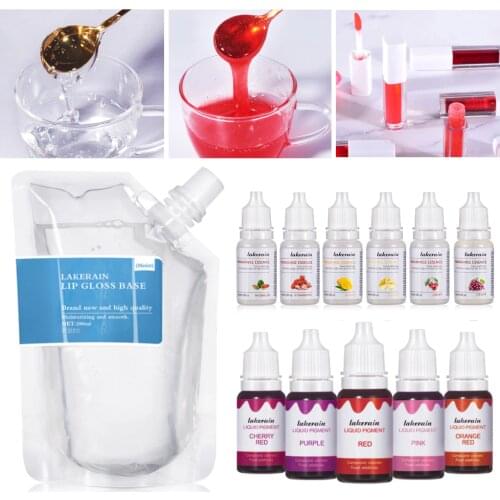 10ml Lip Gloss Liquid Pigment Flavor Essence Oil Drop for Clear Lip Gloss Base Gel Lip Glaze Odorless Moisturizing Lipgloss Base
