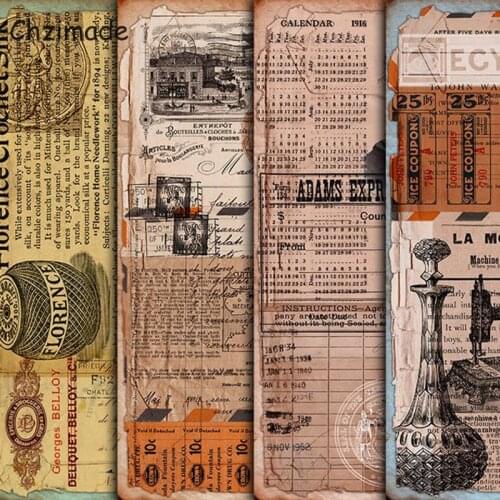 Chzimade Vintage European No Adhesive Scrapbook Paper Sticker 14X20CM DIY Photo Album Background Paper Card Making