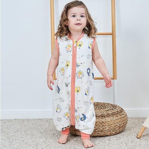 Baby Sleeping Bag Newborn Sleep Sack Summer Split Leg Sleepsack For Toddler Cotton Slaapzak Bed Soft Children Pajamas Jumpsuit