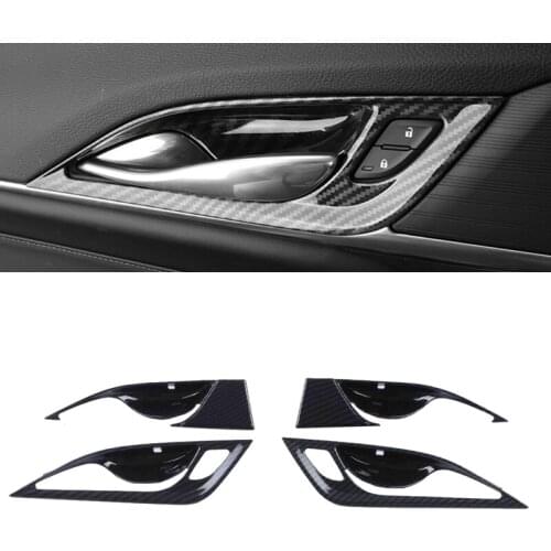 For Cadillac CT4 2020 2021 ABS Carbon Fiber Style Interior Mouldings Kit Gear Shift Box Decoration Cover Door Bowl Armrest Trim