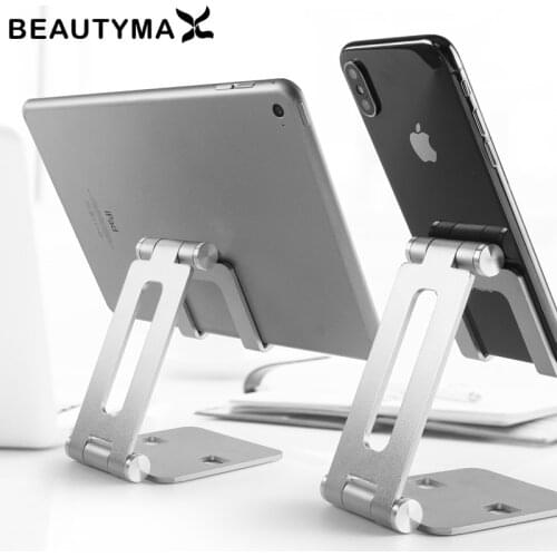 Aluminium Alloy Dual Foldable Desktop Rotary Tablet Stand Mobile Phone Holder for iPhone 11 pro max for iPad Air for Cellphones