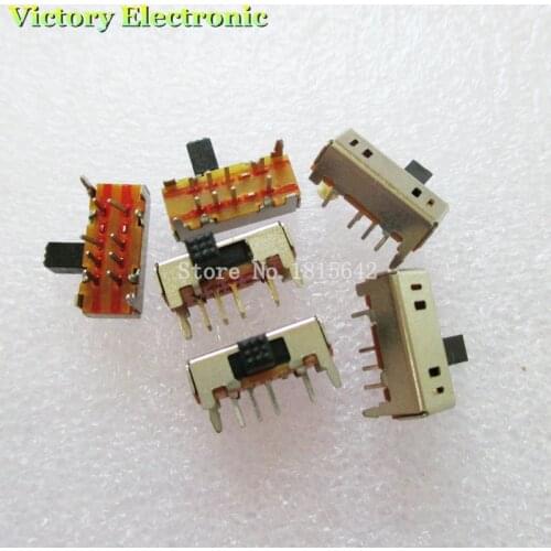 10PCS/Lot Double pole double throw switch / Horizontal toggle switch / side dial/ two rows of third gear (2P3T) SK-23D06G5
