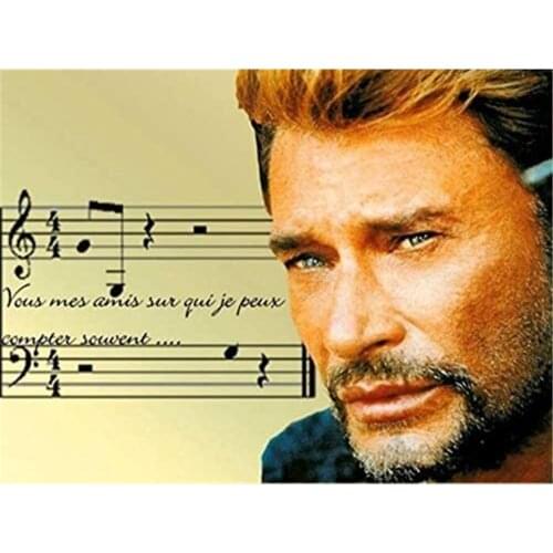 Johnny Hallyday DIY Embroidery 11CT Cross Stitch Kits Needlework Craft Set Cotton Thread Printed Canvas Home Wholesale