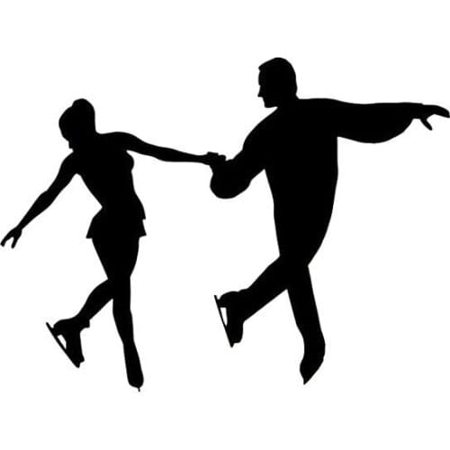 Figure Skating Sports Dancing Ice High Quality Car Window Decoration Personality Pvc Waterproof Applique Black/white, 14cm*10cm