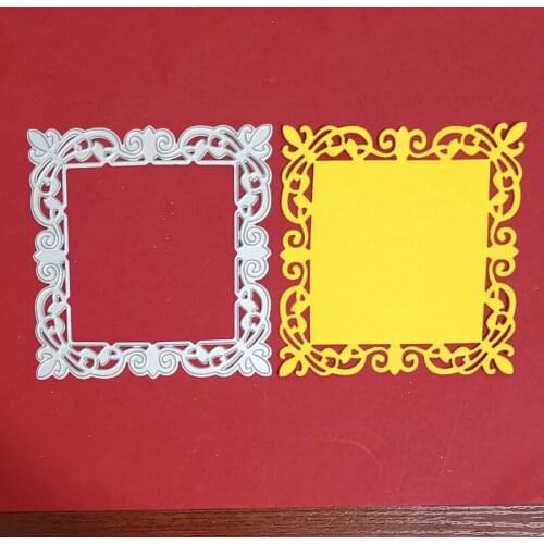Metal Cutting Die Mould Lace Square Frame Background 2021 New Craft Die Stencils for Diy Scrapbooking Album Embossing Card Die