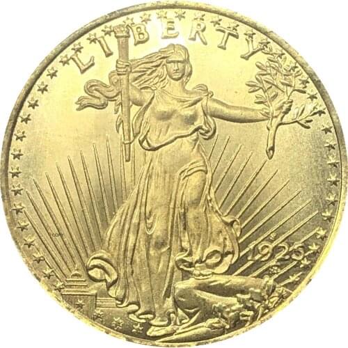 United States Liberty 1925 S Twenty 20 Dollars Saint Gaudens Double Eagle With Motto In God We Trust Gold Copy Coin