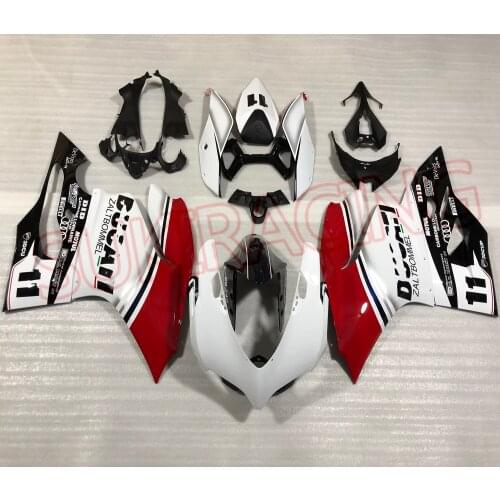 Motorcycle Bodywork Cowling For Ducati ABS Plastic Injection Fairing Kit for 899 1199 2012 2013 2014 2015 2016 Red & White