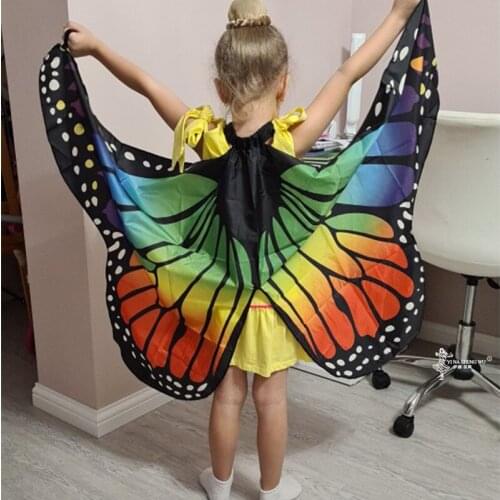 Soft Fabric Butterfly Wings Shawl Fairy Ladies Nymph Costume Accessory Kids Performance Wings Halloween Carnival Props of Kids