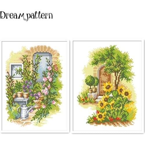Flower House Series cross stitch kit sunflower package 18ct 14ct 11ct cloth cotton thread embroidery DIY handmade needlewo