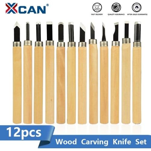 XCAN Carving Chisel Knife Set Wood 12pcs For Basic Detailed Carving Woodworkers Gouges Hand Tools Engraving Drill Cutter