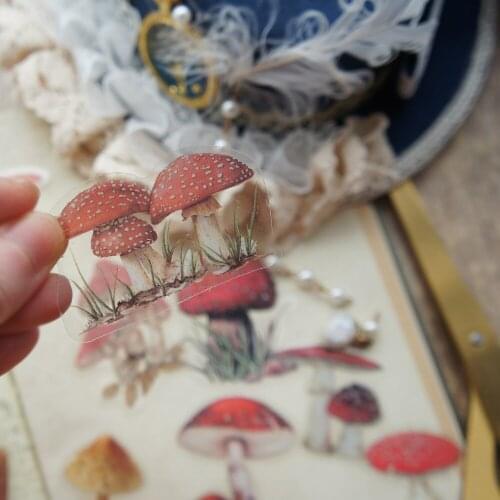 38pcs MIX Size Mushroom Forest Plants Style PVC Sticker Scrapbooking DIY Gift Packing Label Decoration Tag