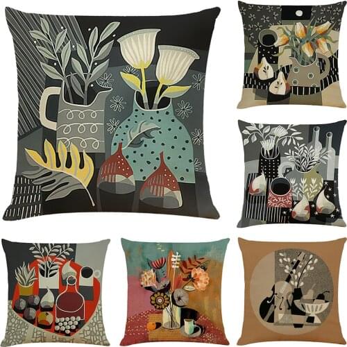 Flower Cushion Cover Hoga 45x45cm Decorative Pillow Funda Cojines Housse De Coussin Nordic Throw Pillow Cover Home Decoration
