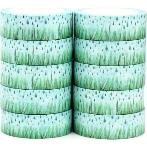 NEW 10pcs/Lot Decorative Fresh Grain and Rains Washi Tapes DIY Scrapbooking Planner Adhesive Masking Tape Cute Papeleria